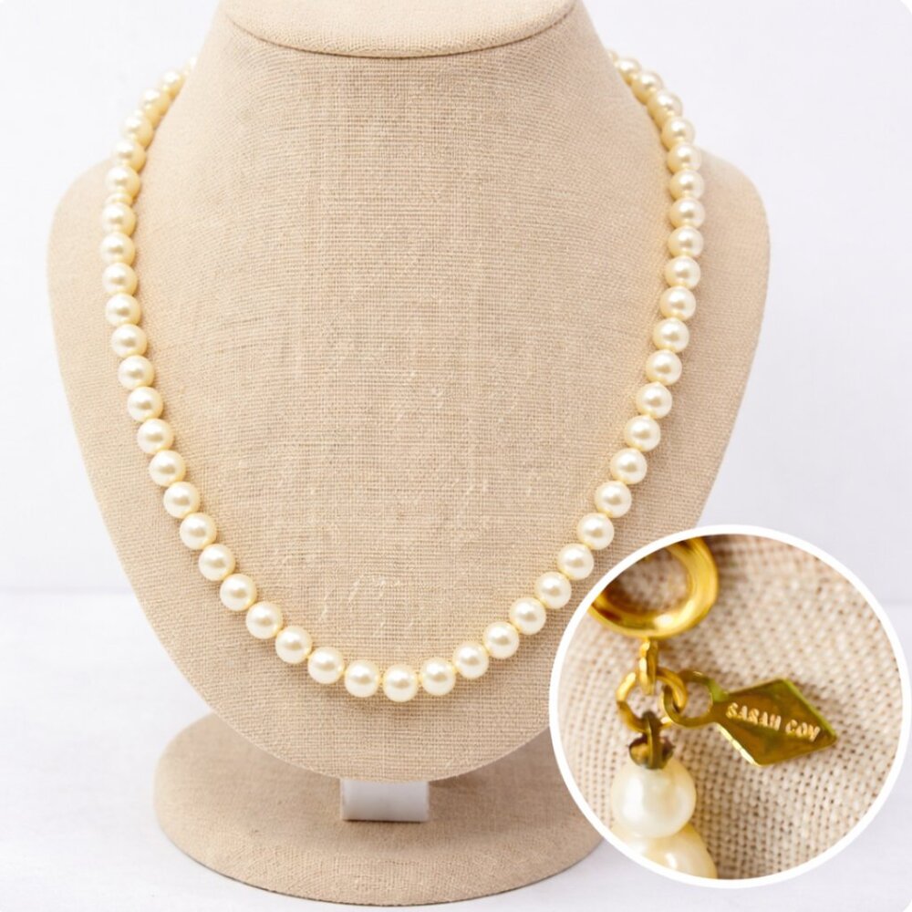 Vintage Sarah Coventry Faux Pearl Necklace | Classic Single Strand‎
